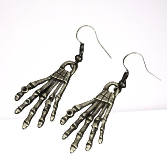 😍TRENDY VINTAGE SKELETON DANGLE ANTIQUE BRONZE PLATED EARRINGS FOR WOMAN, K445 - Picture 1 of 5